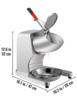 VEVOR Tritaghiaccio Elettrico per Gelato 220V 300W, Tritaghiaccio  Professionale in Arancione velocita da 1450 Giri/min