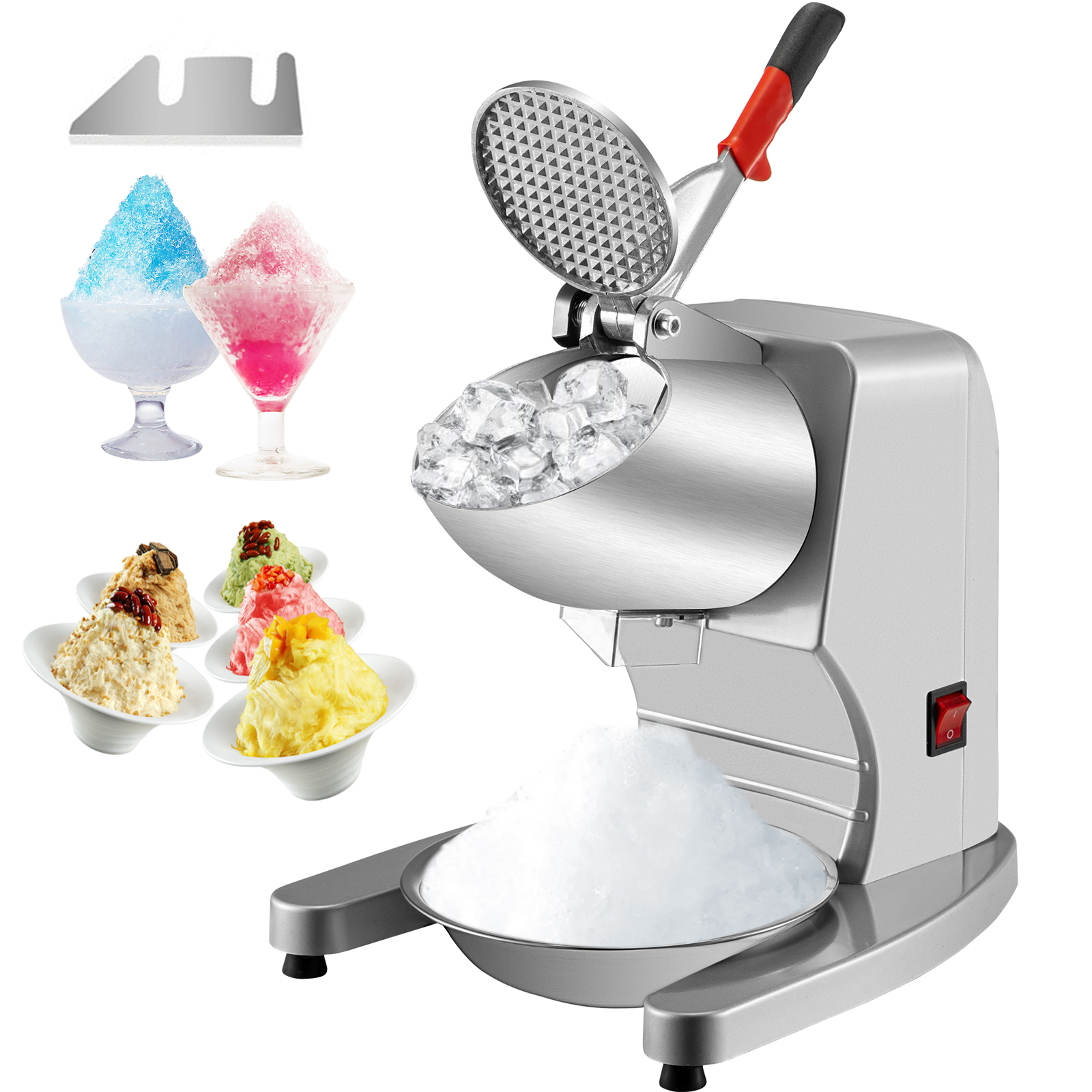 Electric Ice Shaver Machine Snow Cone Maker Automatic Crusher 220V 
