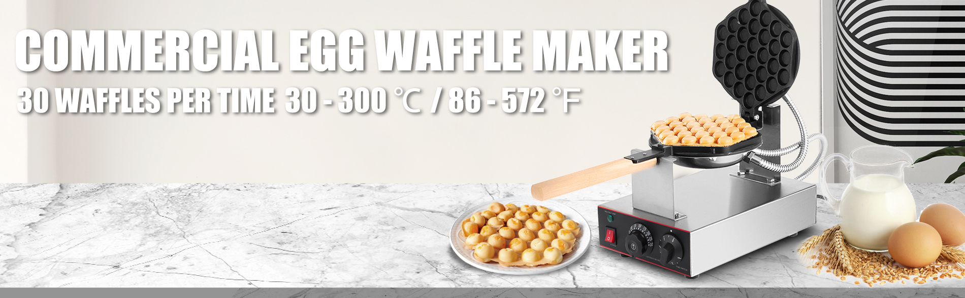 Title 2, Vevor ovo bolha elétrica waffle maker antiadere...