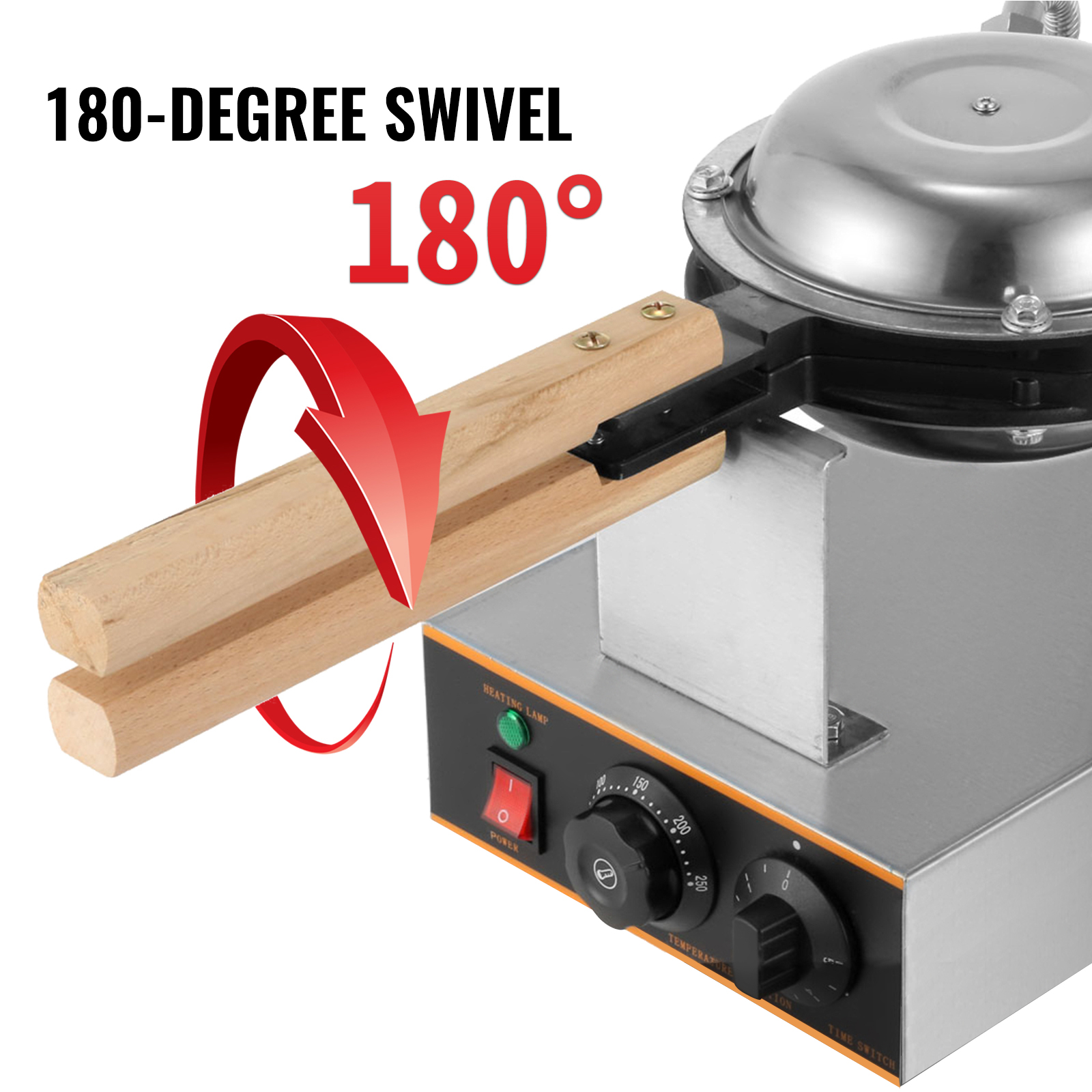 VEVOR VEVOR Piastra per Waffle Elettrica 1400W Macchina per Waffle all'Uovo  30-300°C Piastra per Waffle Commerciale Antiaderente 225x330x250mm Macchina  Piastra