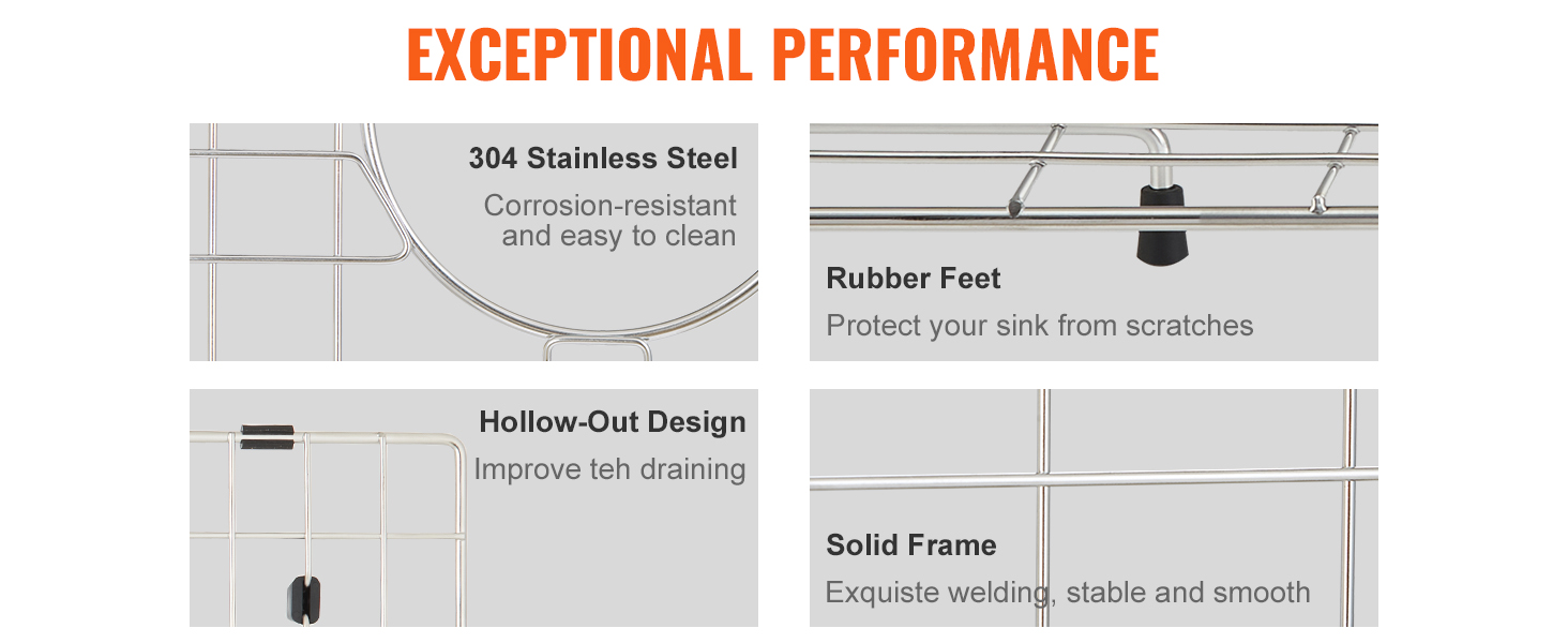 VEVOR Sink Protector Grid, 28.5"x15.6" Stainless Steel Sink Grates