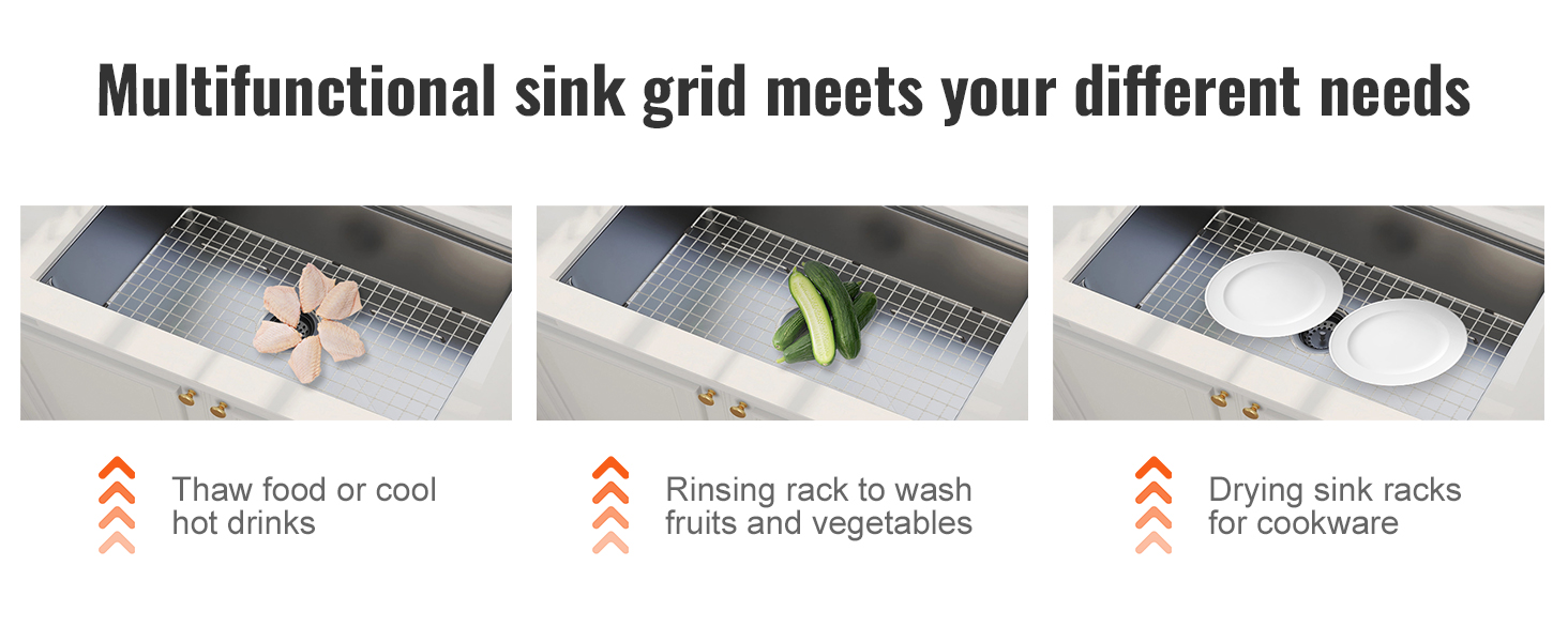 VEVOR Sink Protector Grid, 28.5"x15.6" Stainless Steel Sink Grates