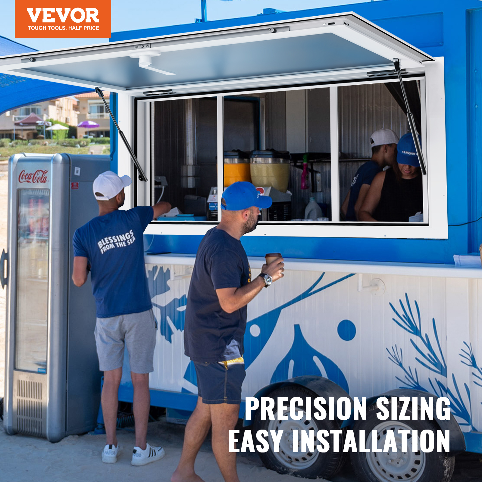 VEVOR 36 x 24-48 in Concession Stand Serving Window Food Truck Service Awning