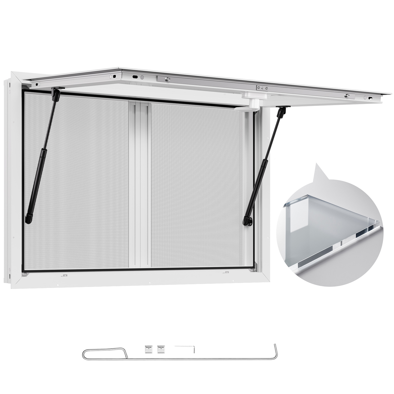 Uimoso Concession Stand Service Window with Aluminum Alloy Awning for Food Truck