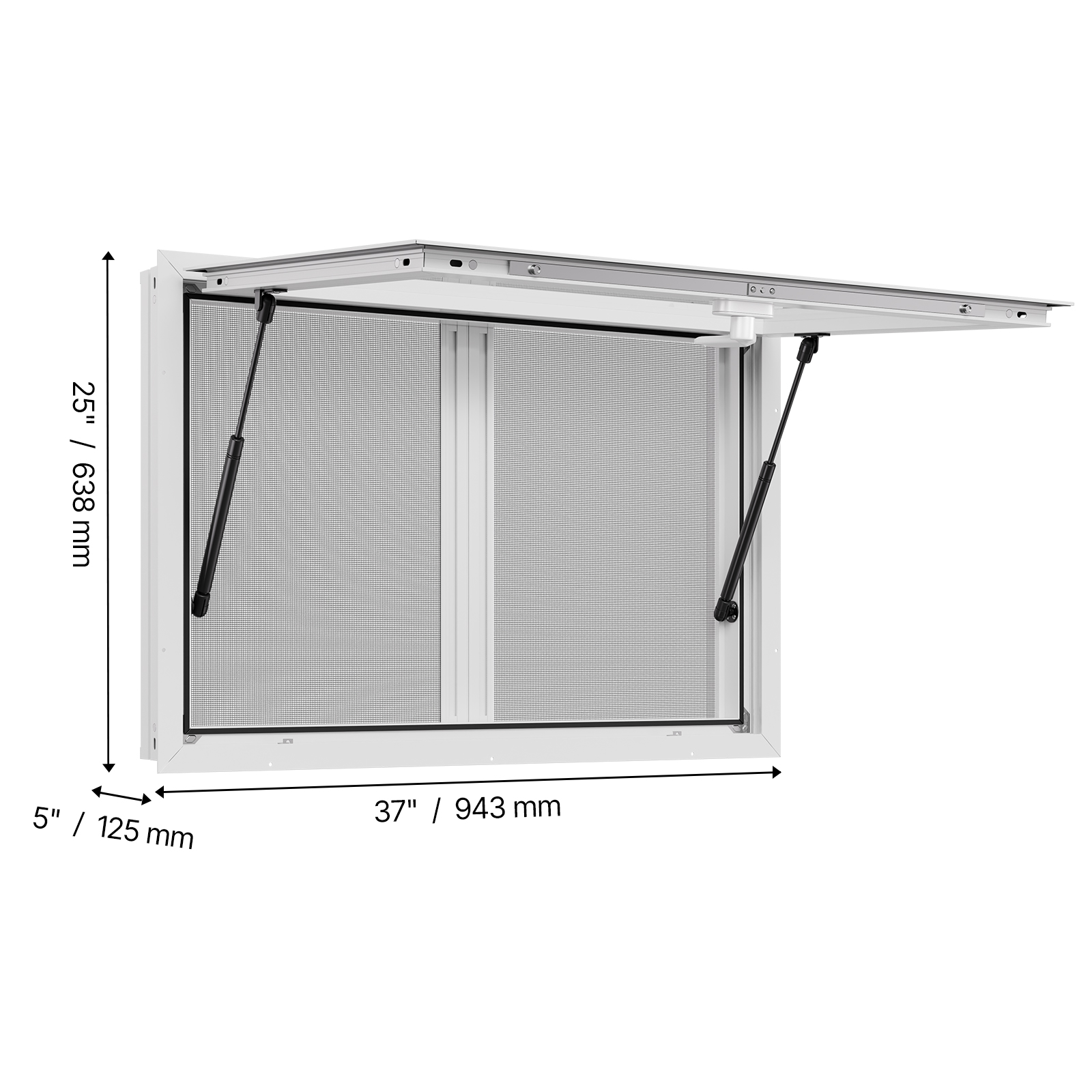 Uimoso Concession Stand Service Window with Aluminum Alloy Awning for Food Truck
