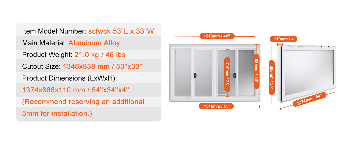 Concession Window,Aluminum Alloy,for Food Truck