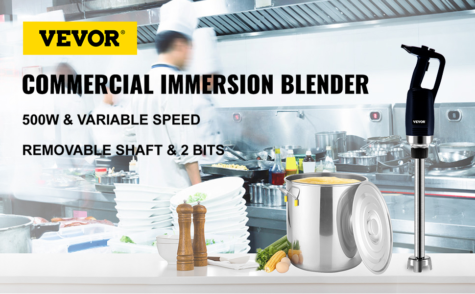 NJTFHU 20 in Heavy Duty Immersion Blender for Kitchen Commercial Mixer  Electric 500W Detachable Shaft Adjustable Variable Speed Emulsifier Blender