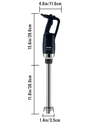 VEVOR Commercial Immersion Blender Variable Speed Heavy Duty Immersion Blender 750W Commercial Hand Mixer 304 Stainless Steel Hand Blender Commercial (11.8")