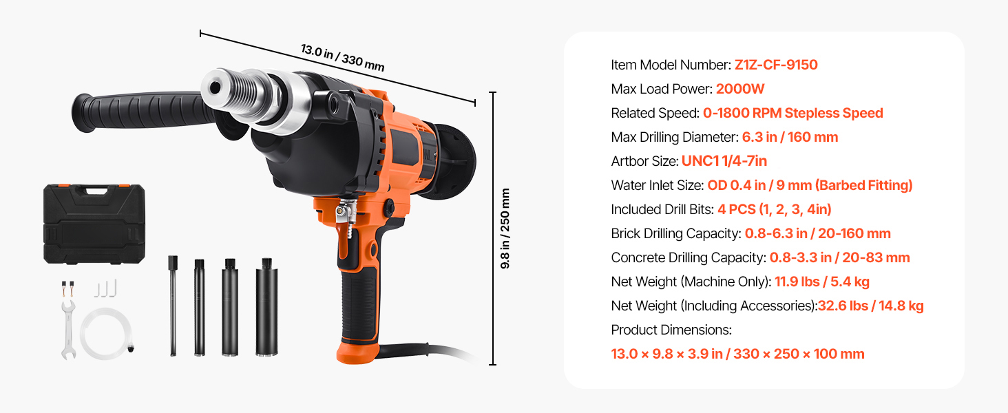 drilling diameter range
