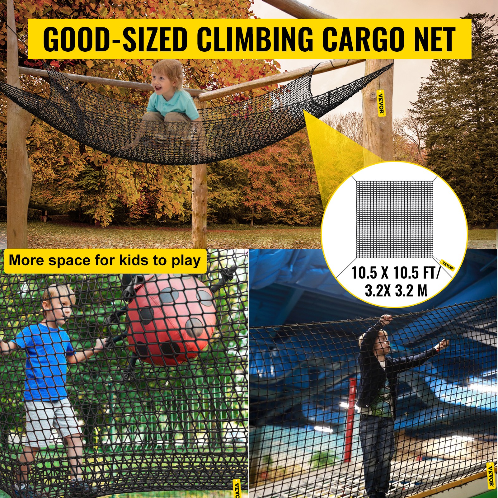 Climbing Cargo Net for Kids Outdoor Balcony Safety Net Rope