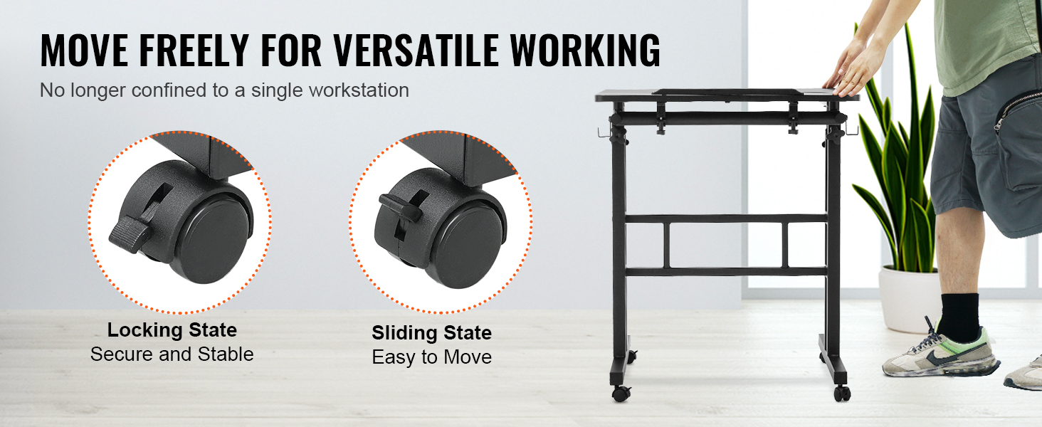 Title 6, VEVOR 26.4"-44.9" Scrivania Sit-Stand con Molla...