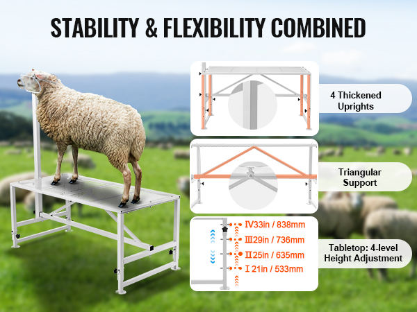 VEVOR Goat & Sheep Stand, 47x23 inch Livestock Stand, Metal Livestock ...