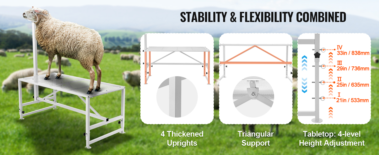 VEVOR Goat & Sheep Stand, 47x23 inch Livestock Stand, Metal Livestock ...