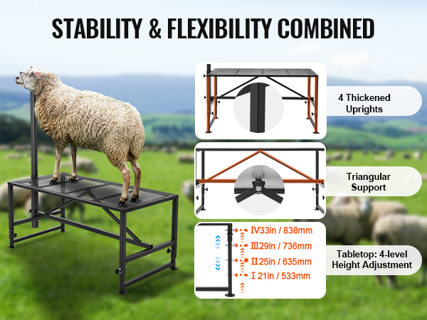 VEVOR Goat & Sheep Stand, 47x23 inch Livestock Stand, Metal Livestock ...