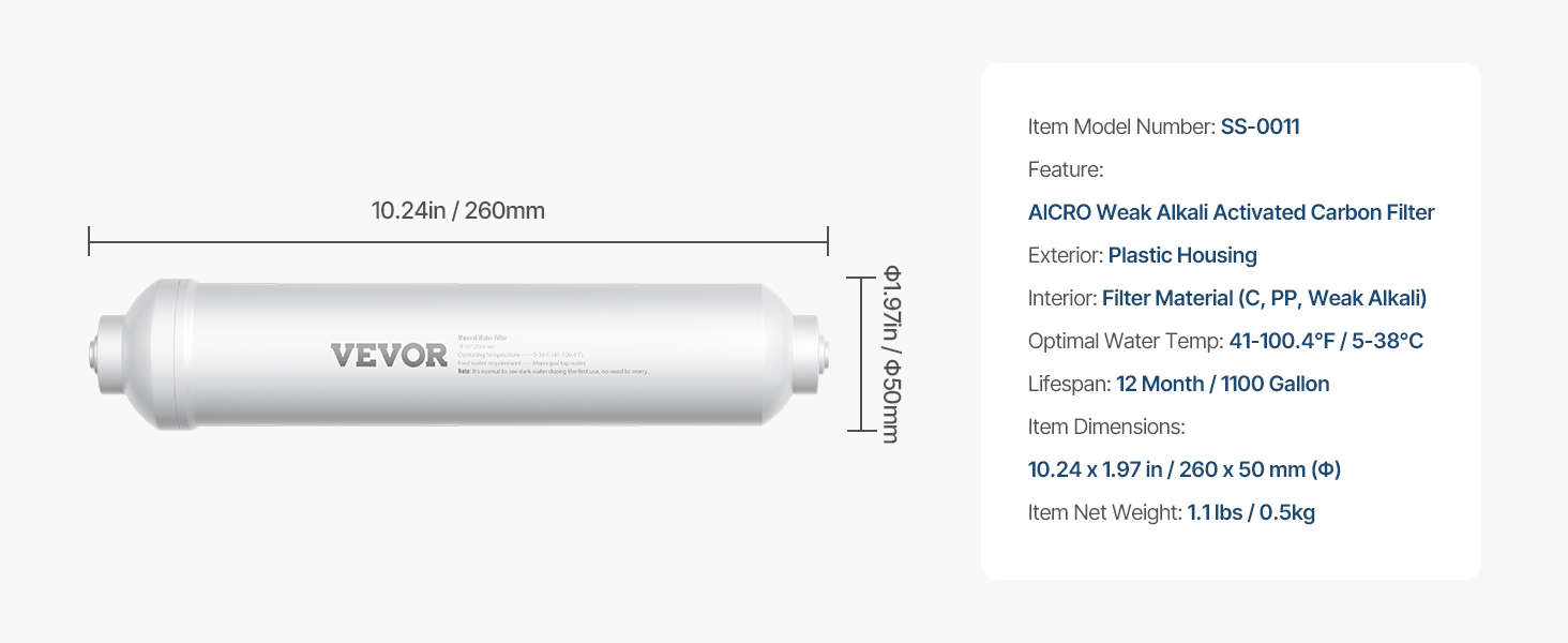 Reverse osmosis system,1100 gallons,1/4