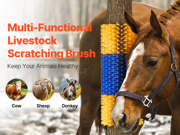 VEVOR Livestock Scratching Brush 4Pcs Itch Relief Horse Scratcher Brush 20 in main image 0