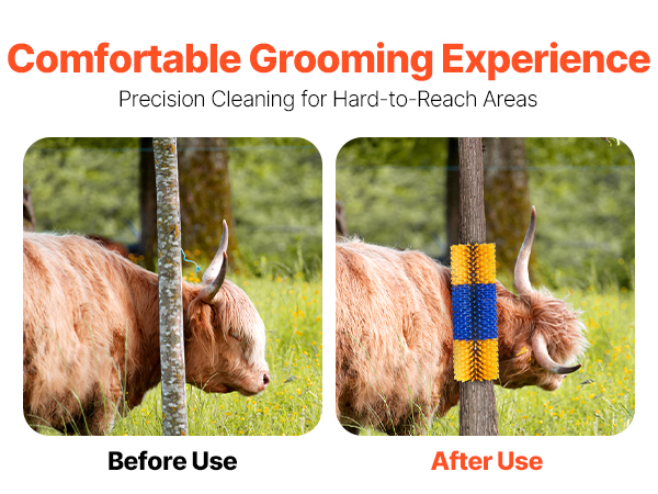 VEVOR Livestock Scratching Brush 4Pcs Itch Relief Horse Scratcher Brush 20 in