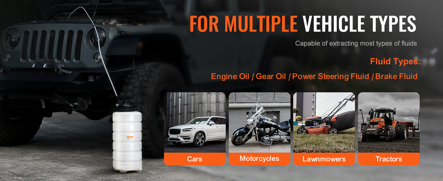 VEVOR olajszívó szivattyú 15L kézi pneumatikus olajszívó készülék 0.4-0.8MPa olajcserélő szivattyú autó szívószivattyú kézi szivattyú folyékony szívószivattyú alkalmas motorolaj-elszívó hajtómű olajfék folyadék