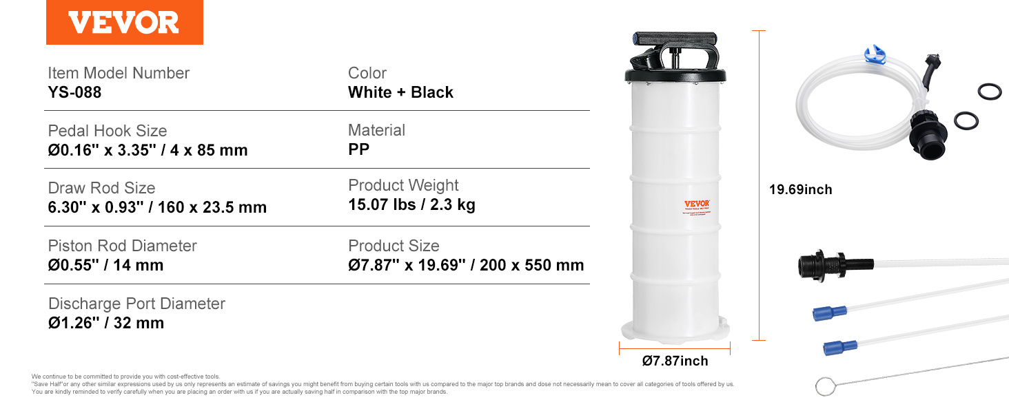 Fluid extractor,1.74 gallons,manual