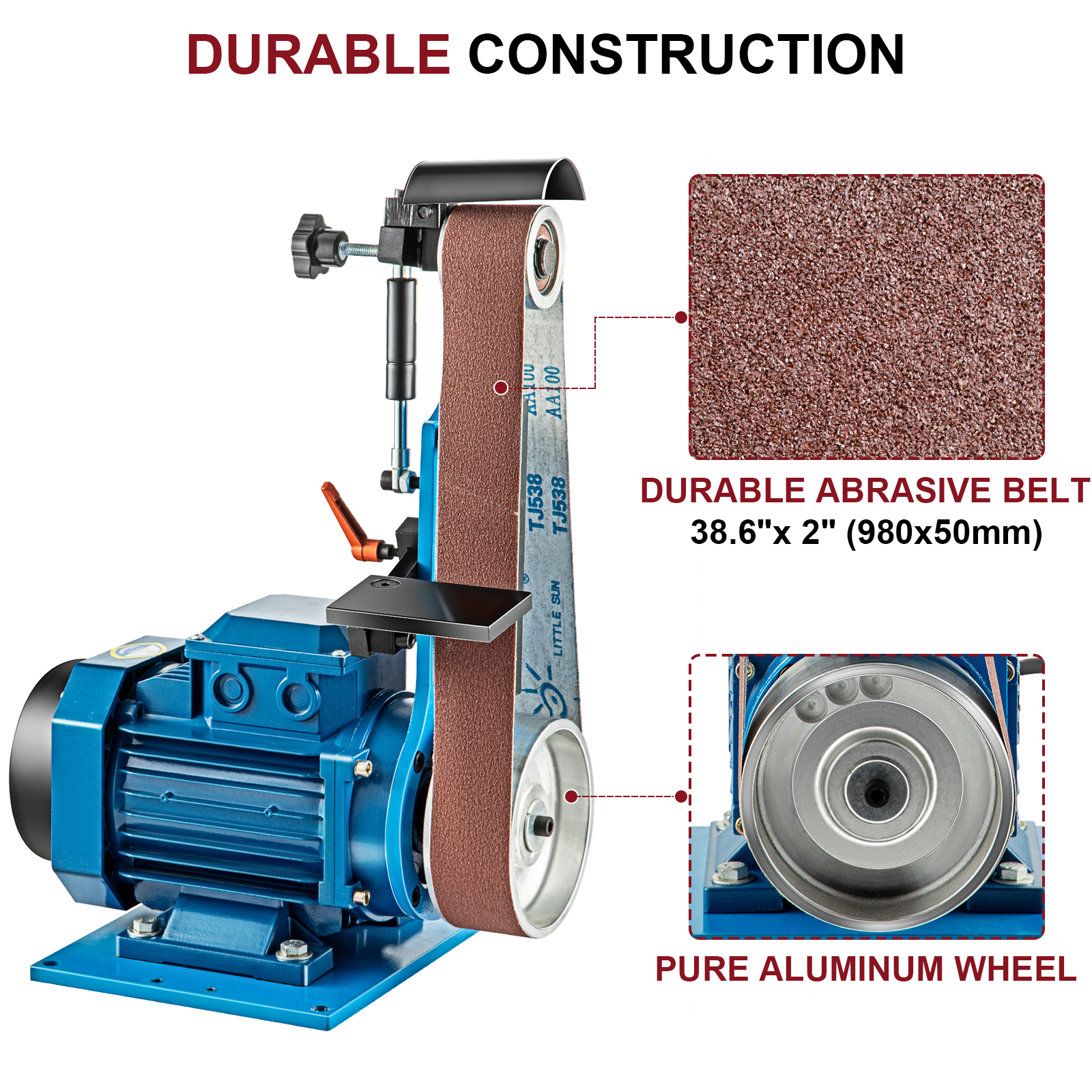 VEVOR VEVOR Belt Grinder Polishing Grinding Machine 38.6" x 2" Belt