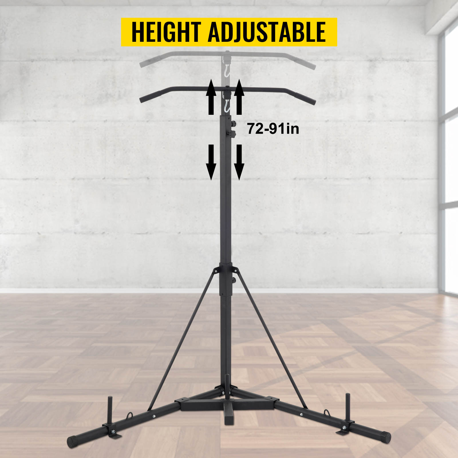 VIVOHOME Height Adjustable Foldable Heavy Duty Boxing Punching Bag Stand  Steel Sandbag Rack Freestanding Up to 132 lbs for Home Fitness Stable