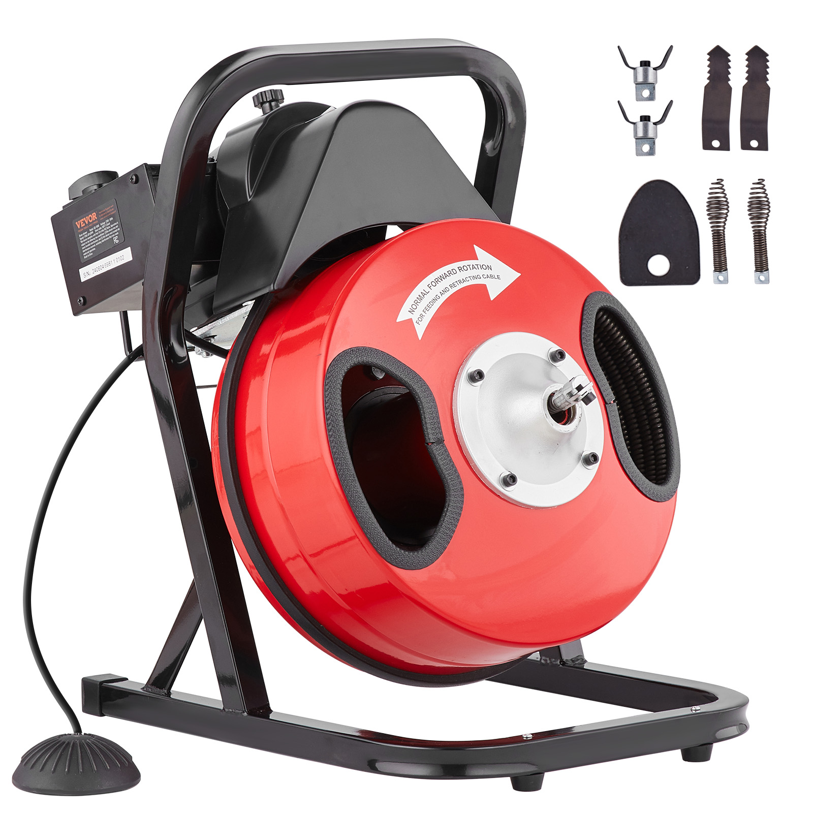 VEVOR Drain Cleaner Machine 50/66/75/120'x3/8-7/8" Sewer Snake Auger Manual Feed - Picture 63 of 98