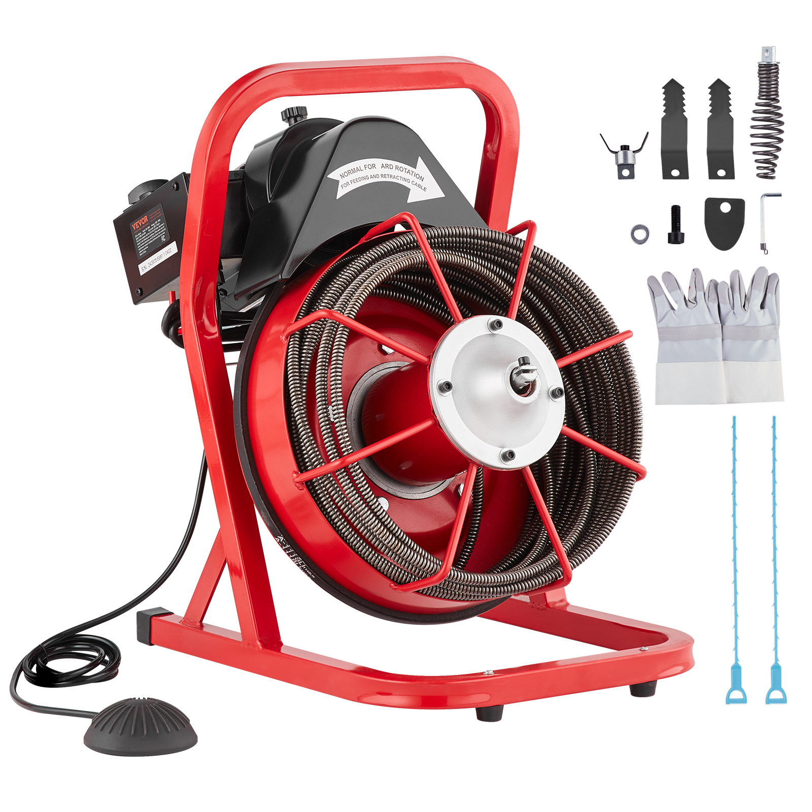 VEVOR Drain Cleaner Machine 50/66/75/120'x3/8-7/8" Sewer Snake Auger Manual Feed - Picture 87 of 98