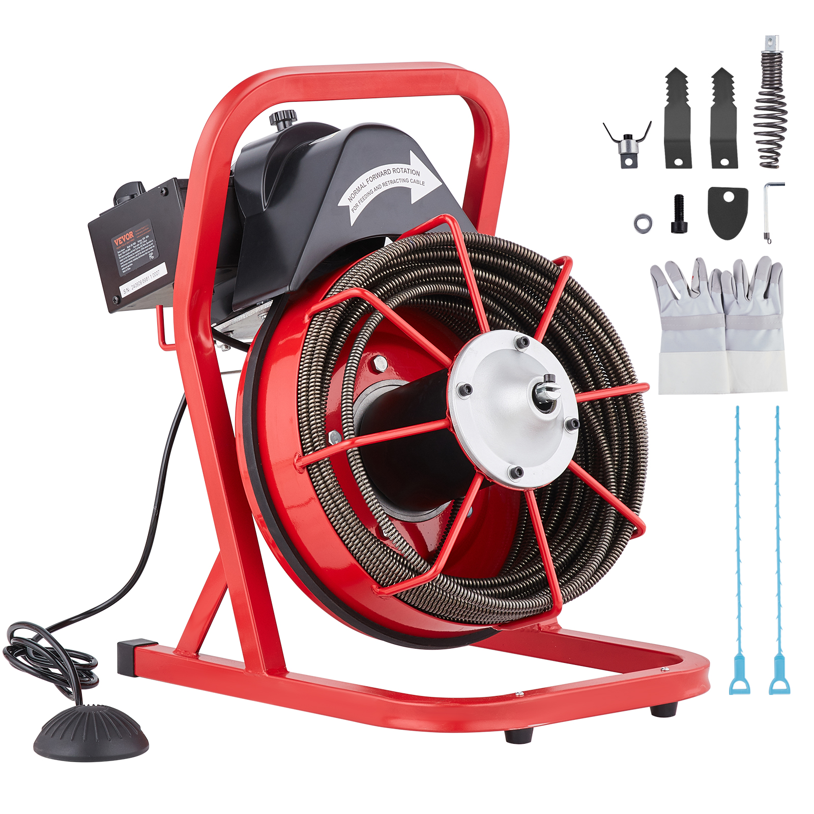 VEVOR Drain Cleaner Machine 50/66/75/120'x3/8-7/8" Sewer Snake Auger Manual Feed - Picture 75 of 98