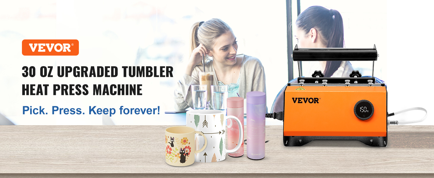 VEVOR Mug Heat Press 11 oz. and 20 oz. DIY Cup Tumbler Transfer Sublimation  Machine for transferring ceramic cups, Black KBJHS500W110VLWX3V1 - The Home  Depot