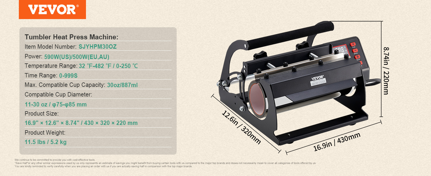 Tumbler Heat Press Machine 11-30oz Mug Press Sublimation Tumblers Black |  eBay