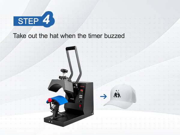Cap Heat Press Machine Clamshell Design Rigid Steel Frame Curved Hat Press Digital LCD Timer and Temperature Control, Yellow