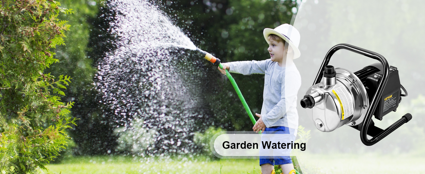 VEVOR Shallow Well Pump Portable Garden Water Jet Pump 1.5HP 1200GPH