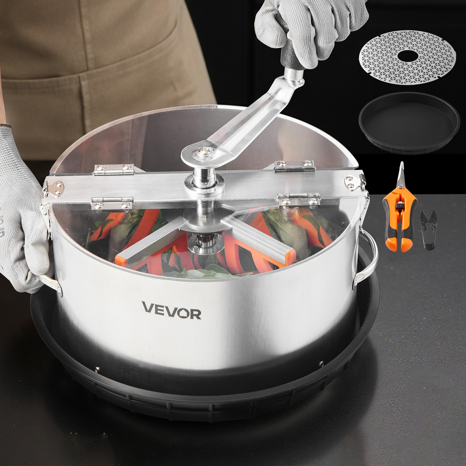 VEVOR Manual Bud Leaf Trimmer 12 inch / 16 inch Hydroponic Trimming Machine Pot