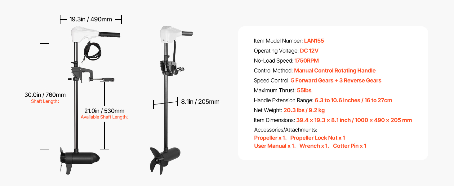 Electric Trolling Motor A100 1.11w