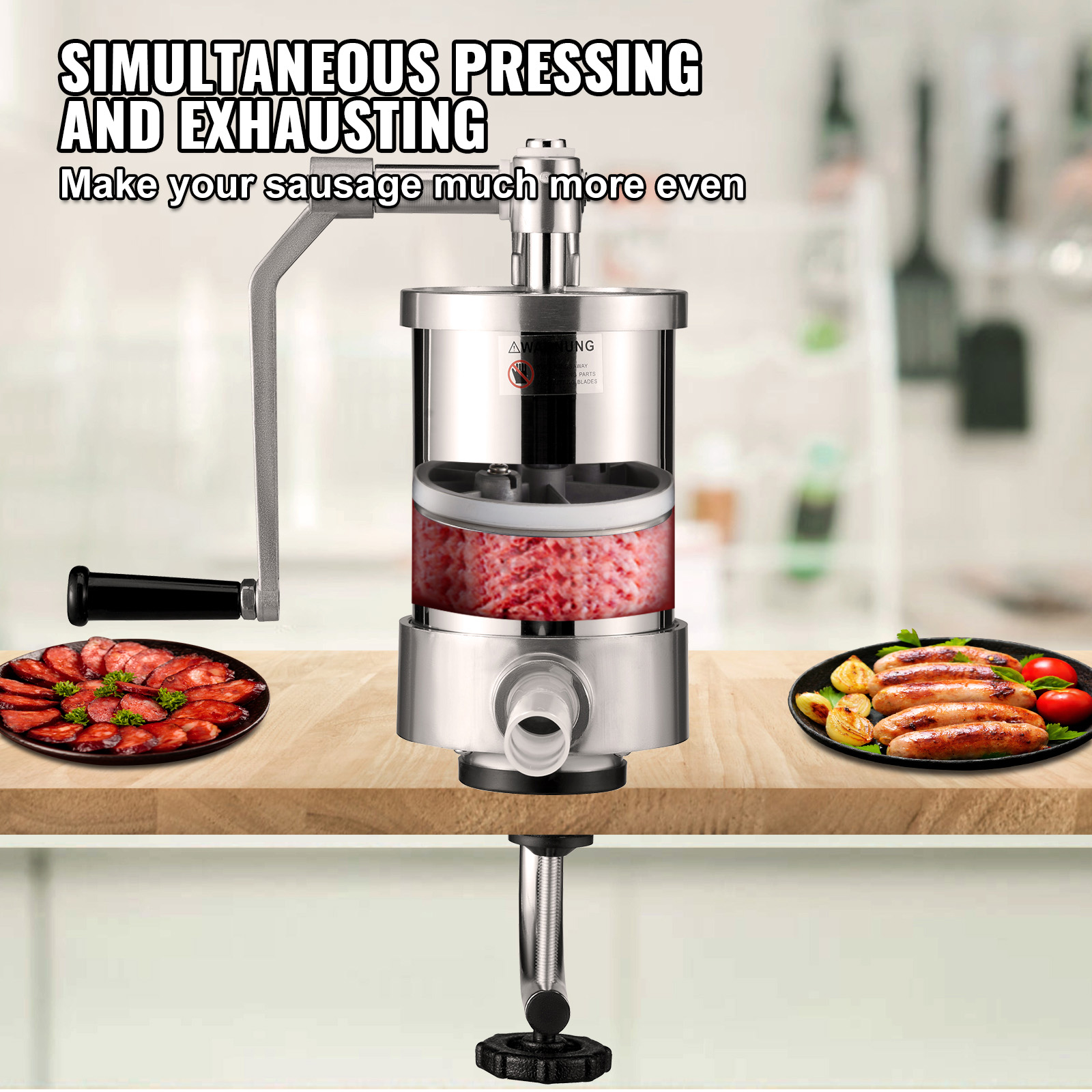 Uimoso Manual/Electric Sausage Stuffer 1.5-25 L Vertical/Horizontal for Home Use - Produktbild 3