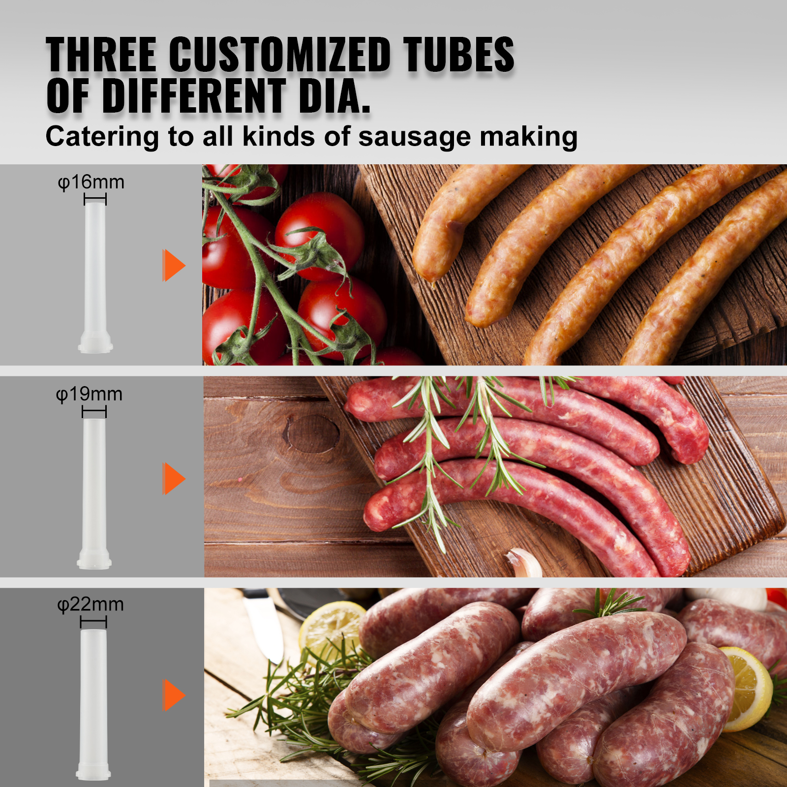 Uimoso Manual/Electric Sausage Stuffer 1.5-25 L Vertical/Horizontal for Home Use - Produktbild 4