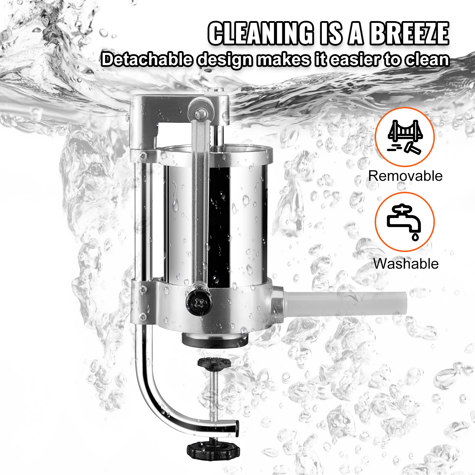 Uimoso Manual/Electric Sausage Stuffer 1.5-25 L Vertical/Horizontal for Home Use - Produktbild 5