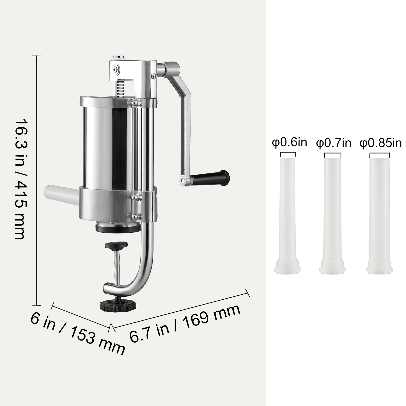 Uimoso Manual/Electric Sausage Stuffer 1.5-25 L Vertical/Horizontal for Home Use - Produktbild 6