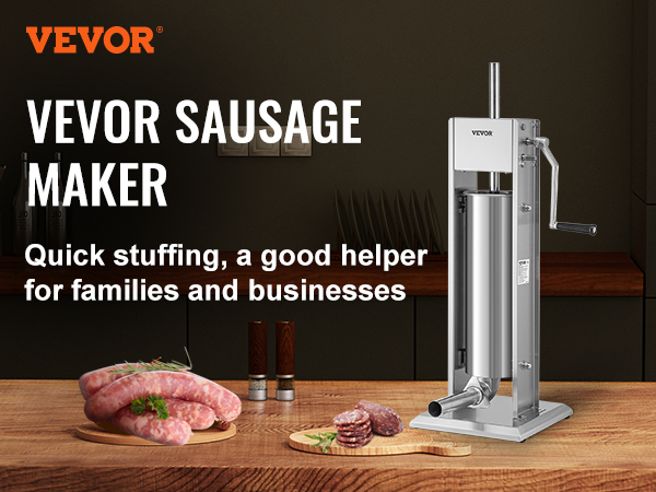 VEVOR 7 L Sausage Stuffer Machine 15 lb. Manual Sausage Maker with 5  Filling Nozzles for Restaurants GCJSDSPS7L0000001V0 - The Home Depot