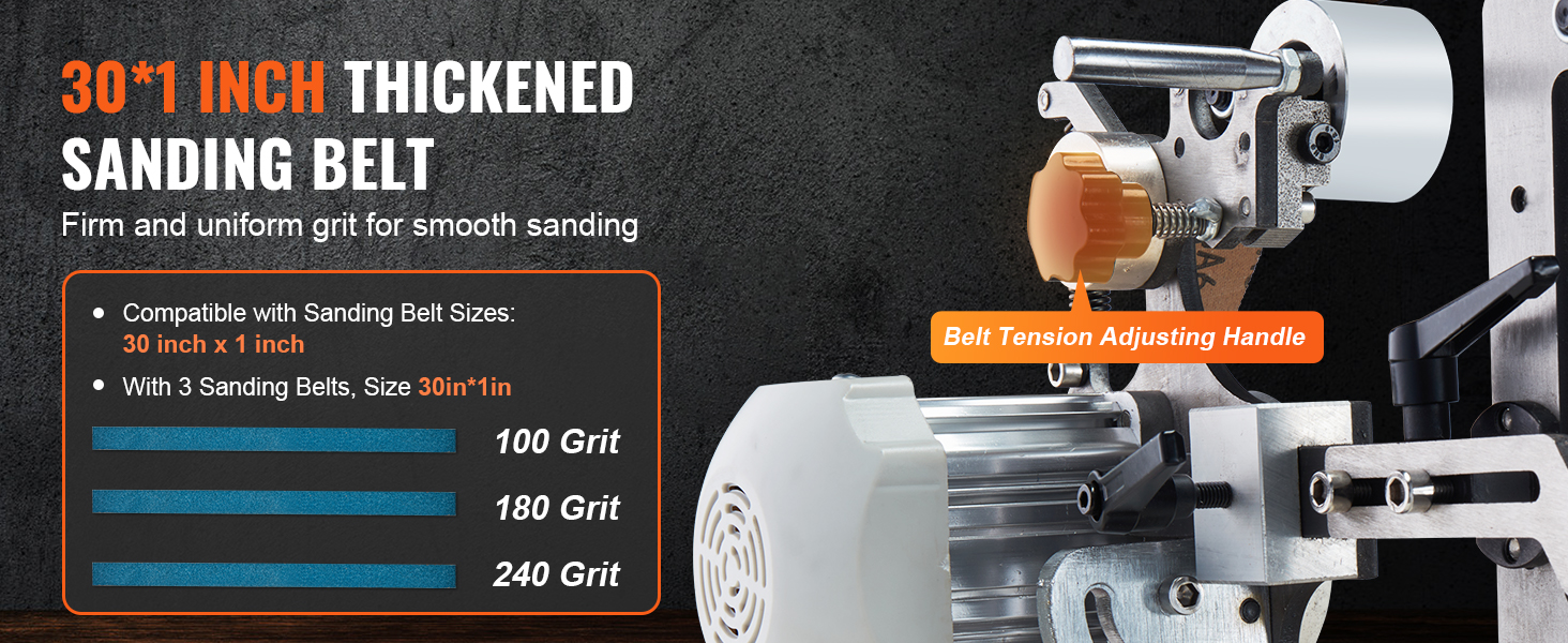 Bandschleifmaschine 762x25mm VFD 2 Schleifmodi Metall Holz Polieren Schärfen Tischschleifer Belt Grinder Sander A100 2.3w