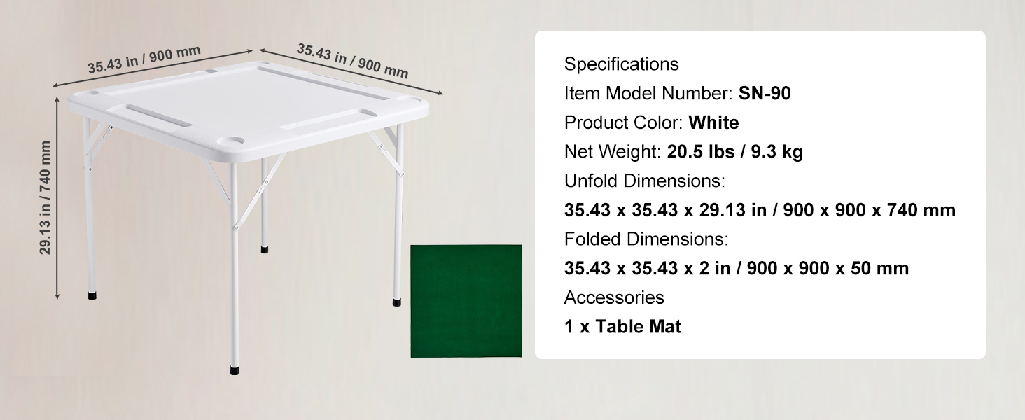 Mahjong Table,Foldable, Lightweight