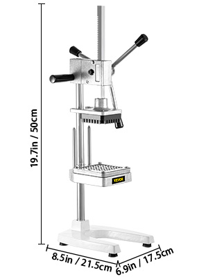 VEVOR French Fry Cutter, 4 Blades in All, Commercial Chopper w/ 1/2 3/8 1/4 inch Blades & 8-Wedger, Vegetable Fruit Dicer w/Rotatable Handles U-Shaped Base, for Potato Carrot Cucumber Onion Mushroom