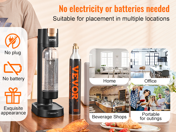 VEVOR Sparkling Water Maker, Soda Maker Machine for Home Carbonating ...