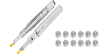 VEVOR Drawer Slides with Lock, 1 Pair 30 inch, Heavy-Duty Industrial Steel up to 500 lbs Capacity, 3-Fold Full Extension, Ball Bearing Lock-in & Lock-Out, Side Mount