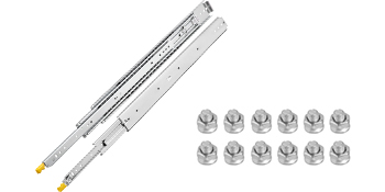 VEVOR Drawer Slides, 1 Pair 22 Inch Heavy Duty Drawer Slides, Ball Bearing  Side Mount Drawer Hardware Slides, 500 LBS Load Capacity 3-Section Full