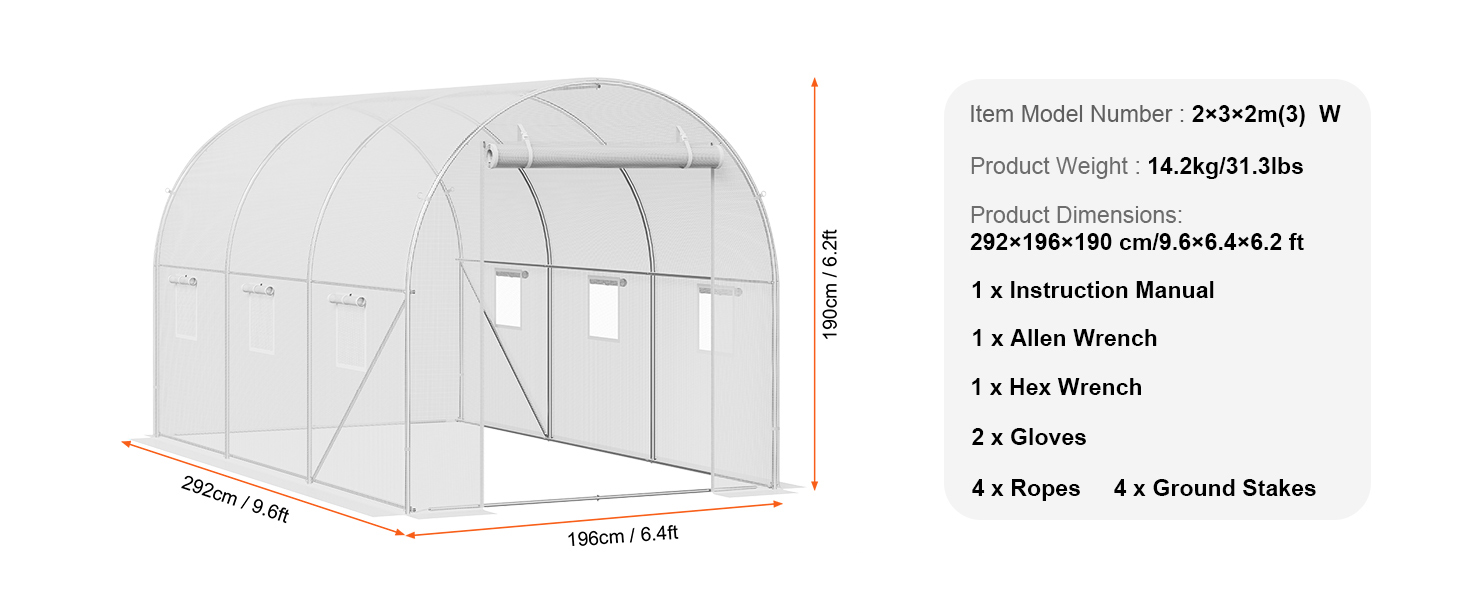 Tunnel Greenhouse A100 1.11w