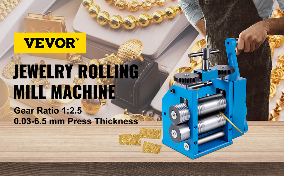 Jewelry Rolling Mill Machine 3 inch 75mm Manual Combination Rolling Mill  Gear Ratio 1:6 Presser Rolling Mills for Jewelry Making Square Wire Flat
