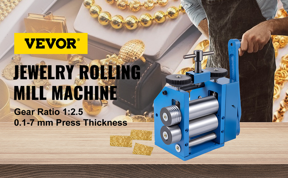 Rolling Mill 4.4/112mm Jewelry Rolling Mill Machine Gear Ratio 1:2.5 Wire  Roller Mill 0.1