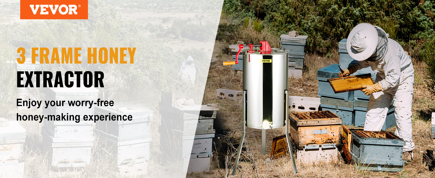 VEVOR Extracteur électrique De Miel en Acier Inoxydable, Machine à Miel 2  Cadres, Séparateur Miel 120 W, Poutre épaissie Intégrée Grande Vitesse pour  la Ferme de L'abeille Faire du Miel