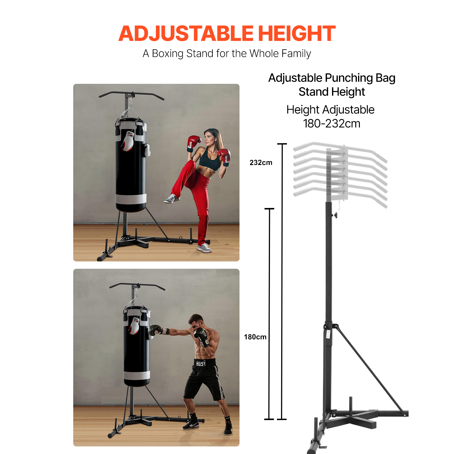 Mophorn 2 In 1 Punching Bag Stand Steel Heavy Duty Workout Equipment 